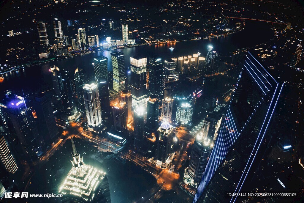 繁華都市夜景俯瞰