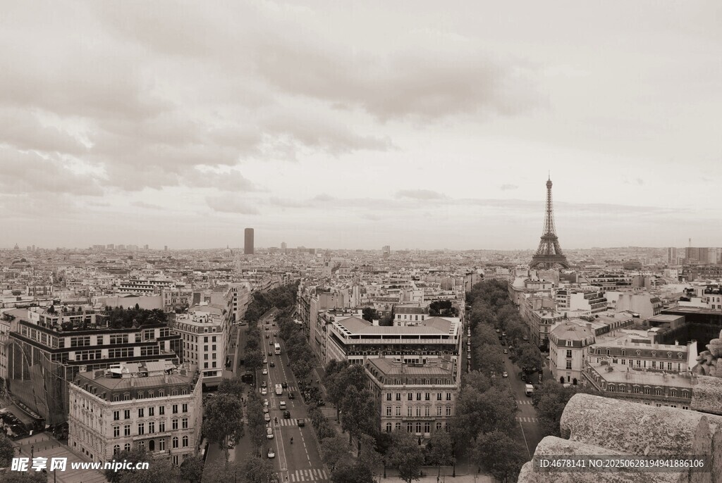 城市天際線古典建筑景觀