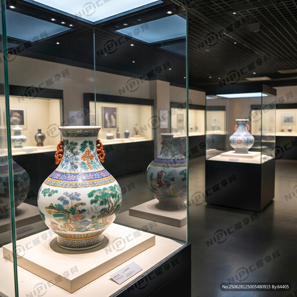 博物館 瓷器展示柜 元朝元素