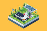 電動汽車太陽能充電站場景