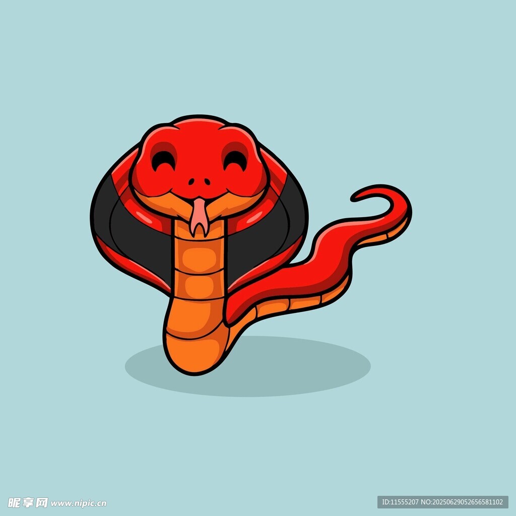 卡通紅色眼鏡蛇形象