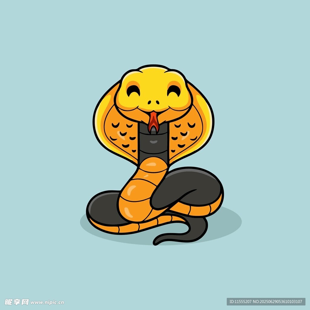 可愛卡通眼鏡蛇形象
