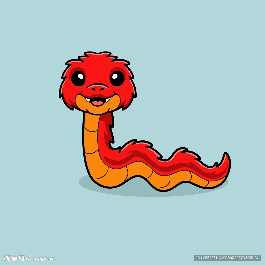 可愛卡通紅蛇形象