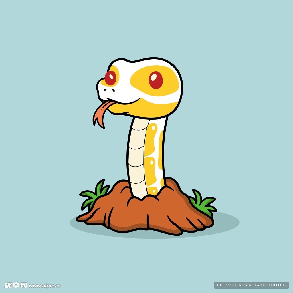 可愛卡通小蛇吐信子