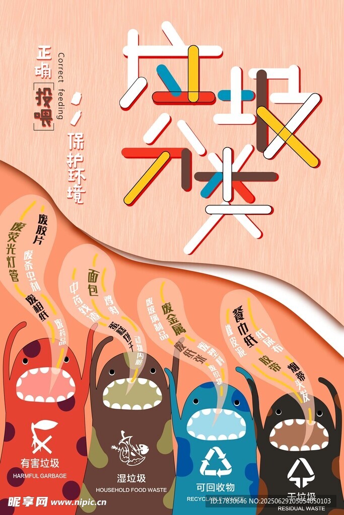 垃圾分類宣傳插畫