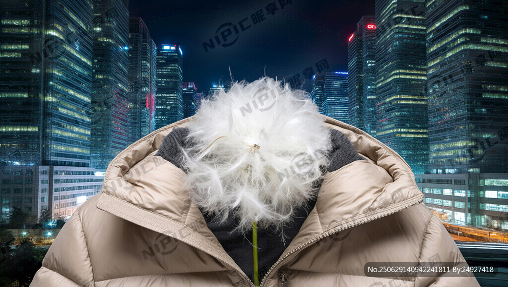 羽絨服解刨圖 放大一朵鵝絨