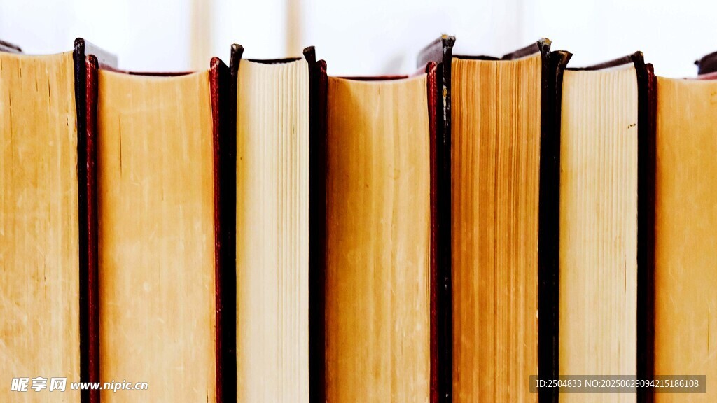一排整齊的書籍