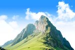 綠山藍天白云