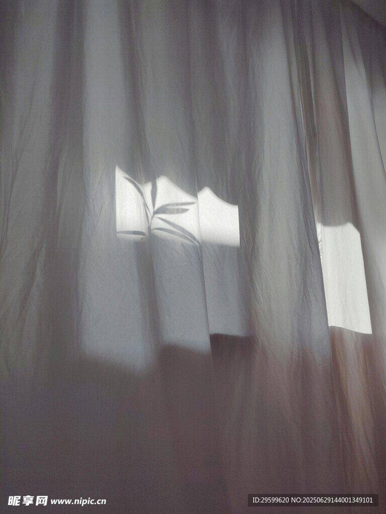 透過窗簾的室內光影