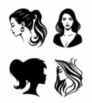 矢量女性頭像