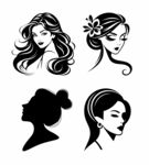 矢量女性頭像