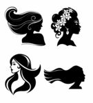 矢量女性頭像