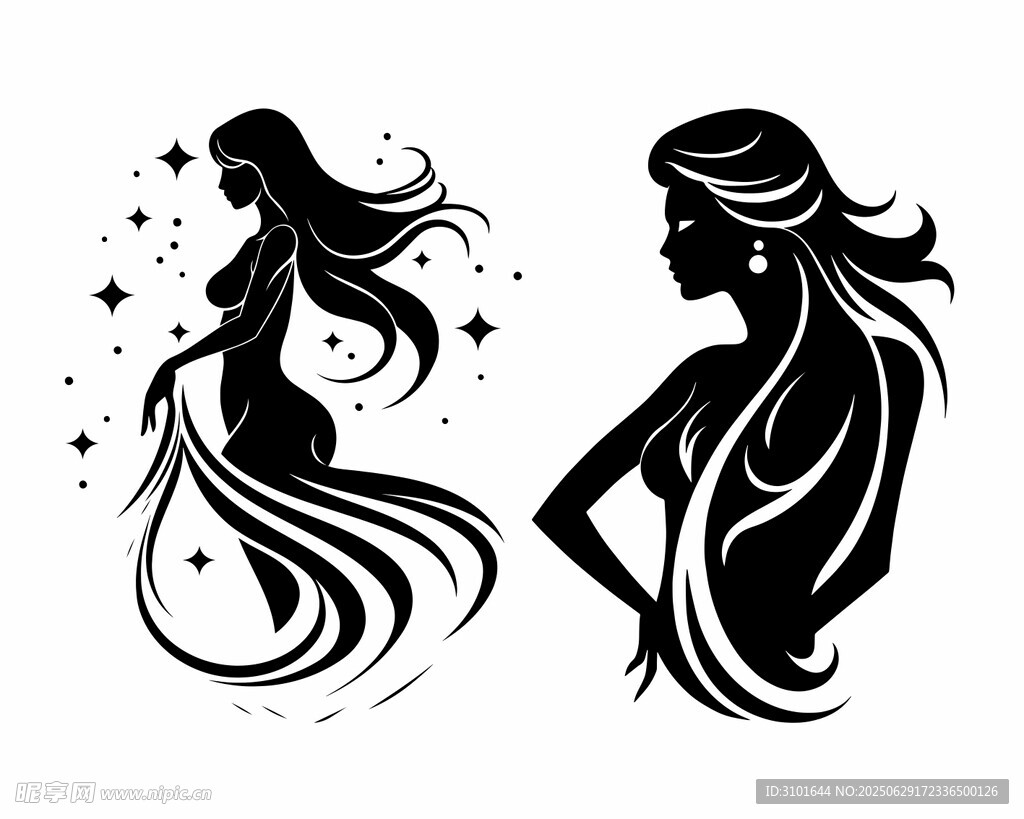 矢量女性頭像
