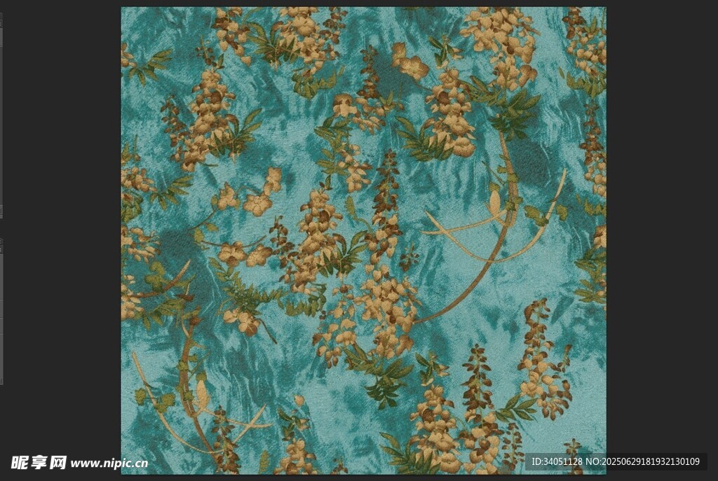 藍底花卉圖案紋理