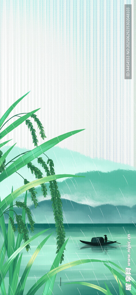 湖畔蘆葦間的悠然小船