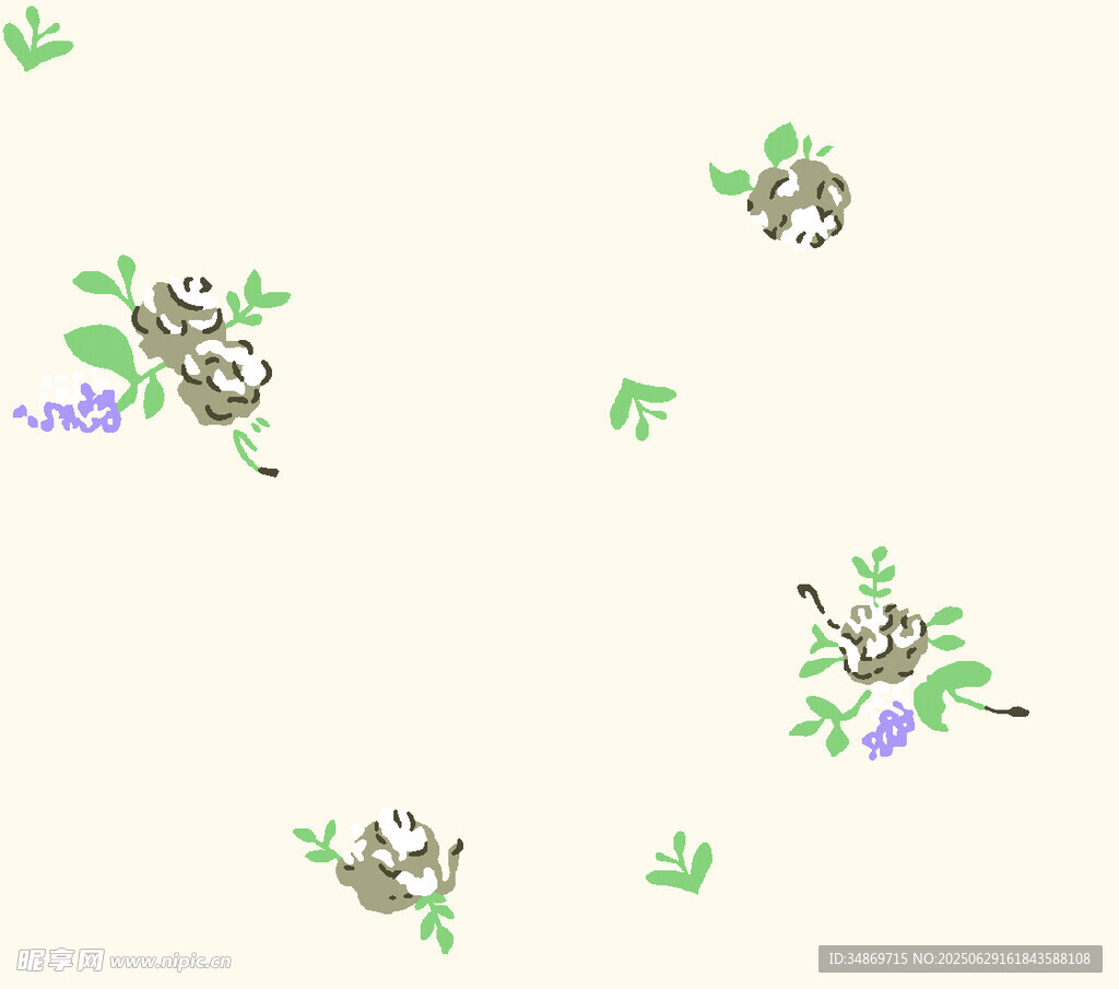 數(shù)碼印花清新植物碎花圖案背景