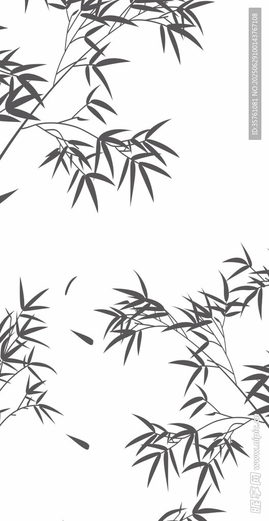 水墨竹矢量圖