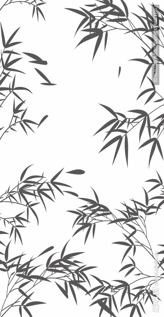 水墨竹矢量圖