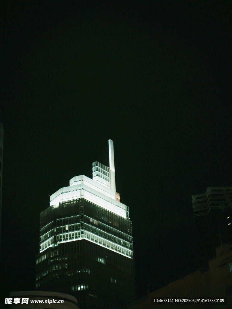 夜幕下的璀璨高樓