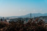 俯瞰城市與遠山美景