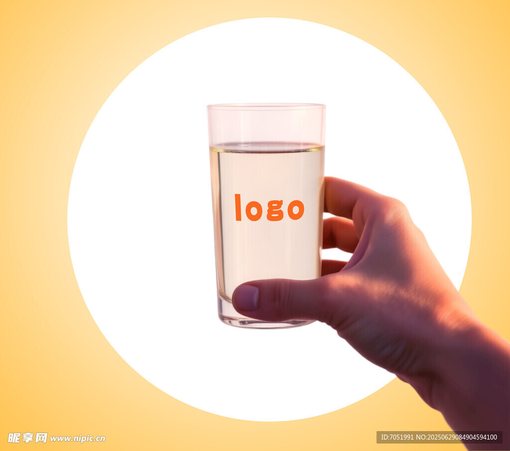 手持水杯logo
