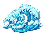 卡通海浪