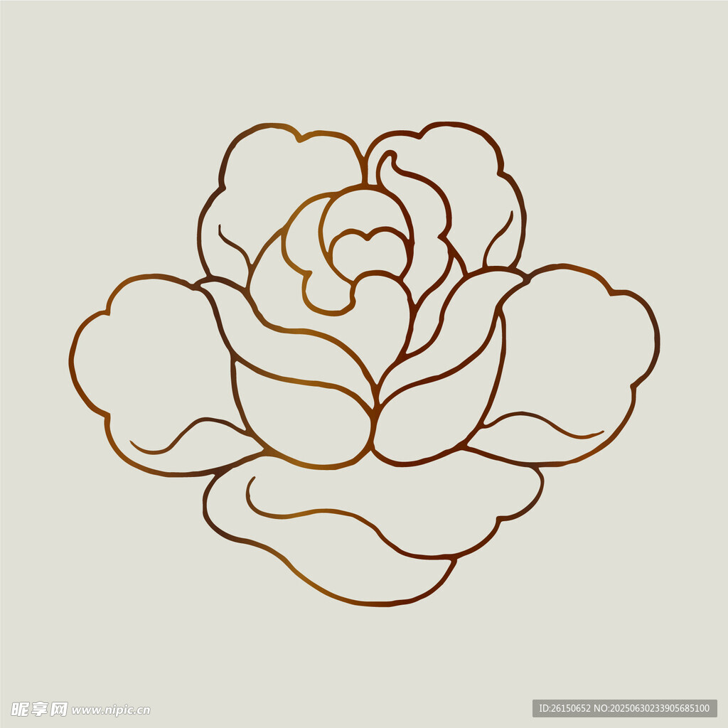 簡(jiǎn)約線條玫瑰花圖案