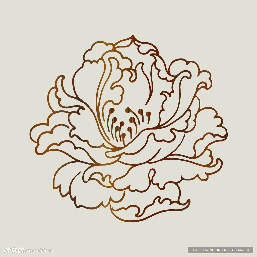 簡約線條優(yōu)雅裝飾花紋傳統(tǒng)紋樣花