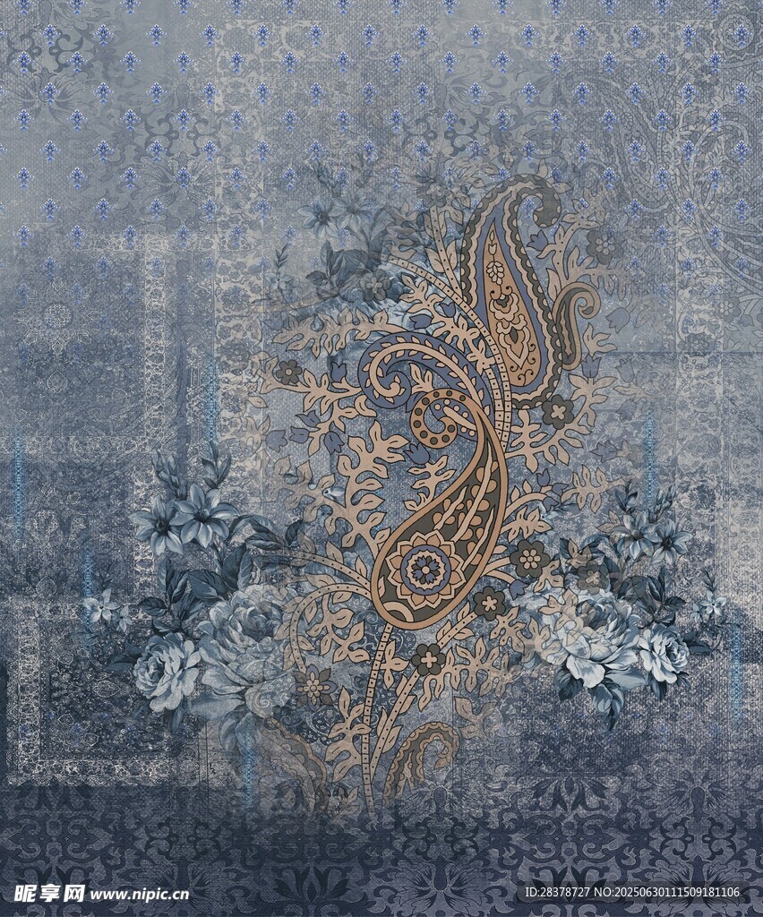 復古花紋裝飾圖案設計