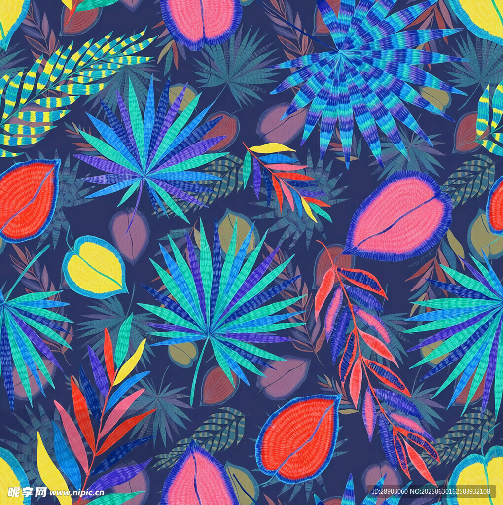 熱帶植物 圖案 葉子 色彩 多