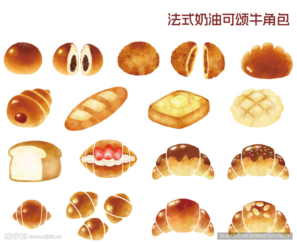 各式美味烘焙面包糕點