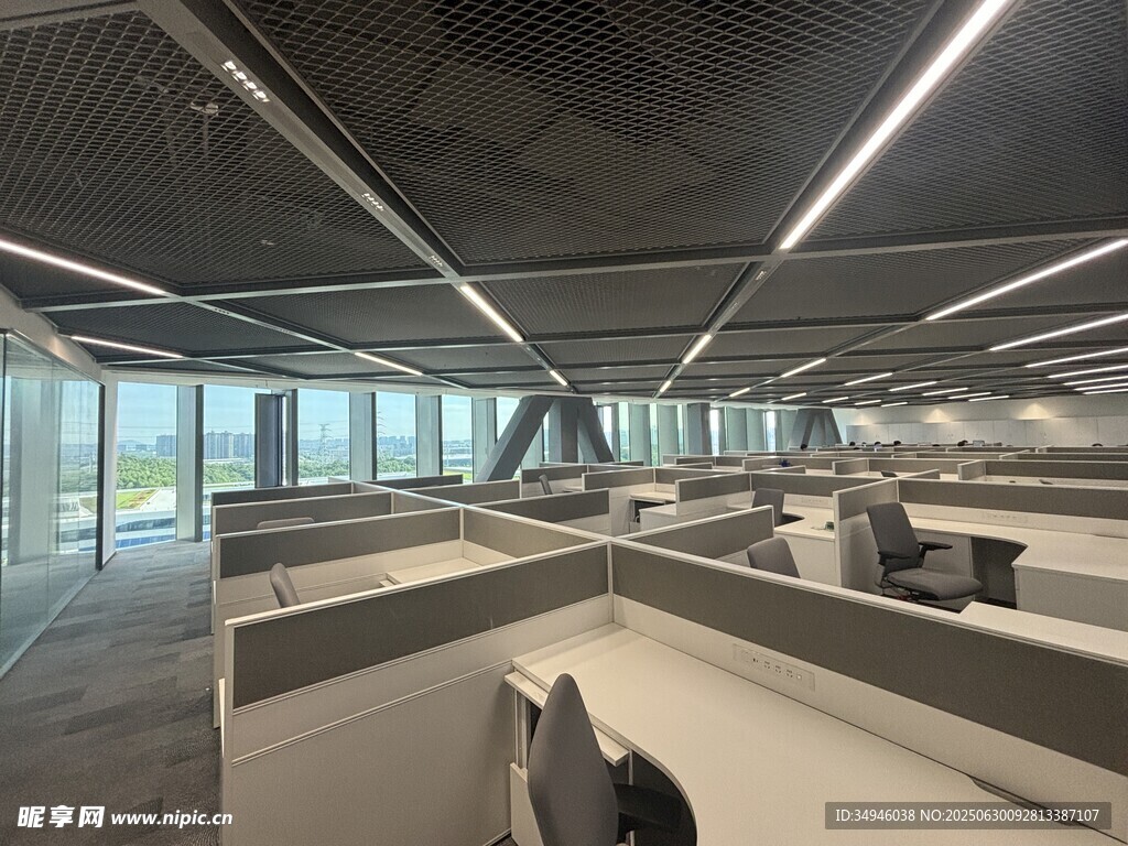 現代開放式辦公空間場景