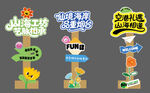卡通風(fēng)格動(dòng)物主題指示牌