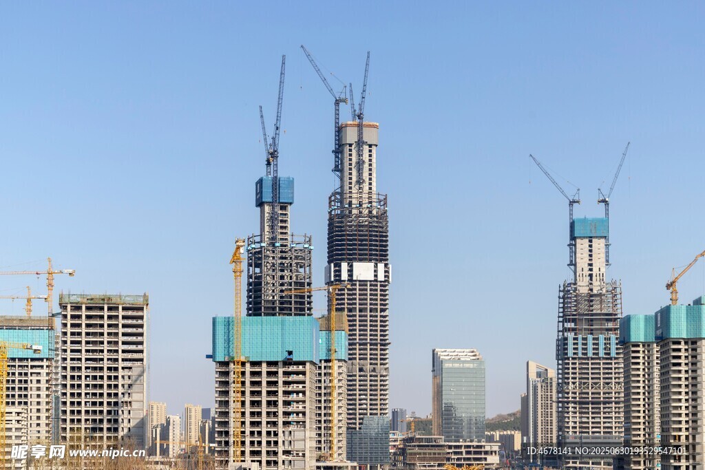城市在建摩天大樓景觀