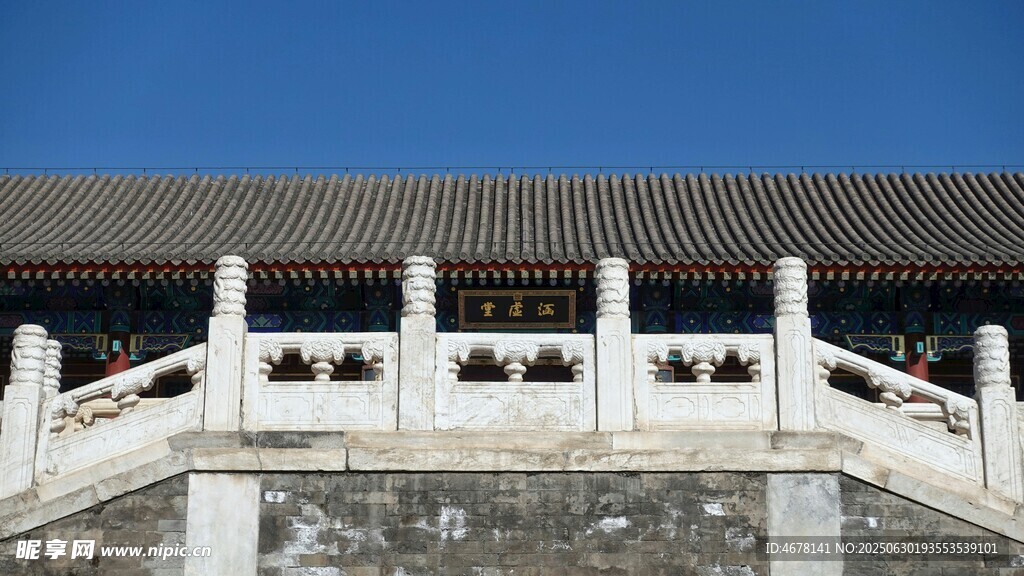 中式古建筑橋欄桿景觀