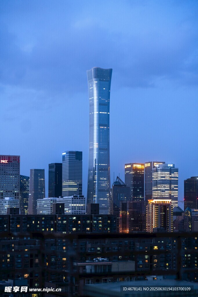 北京城市天際線夜景