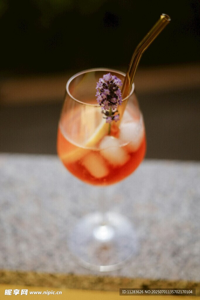 精致水果雞尾酒特寫