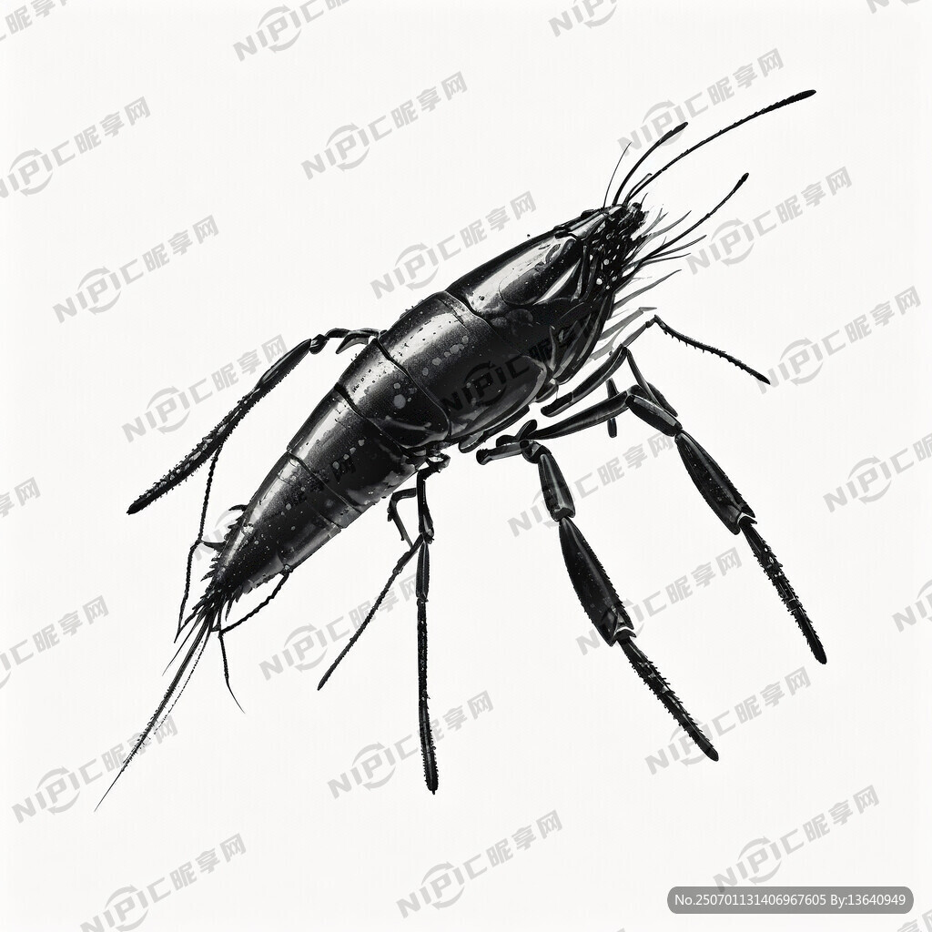 黑虎蝦白底圖