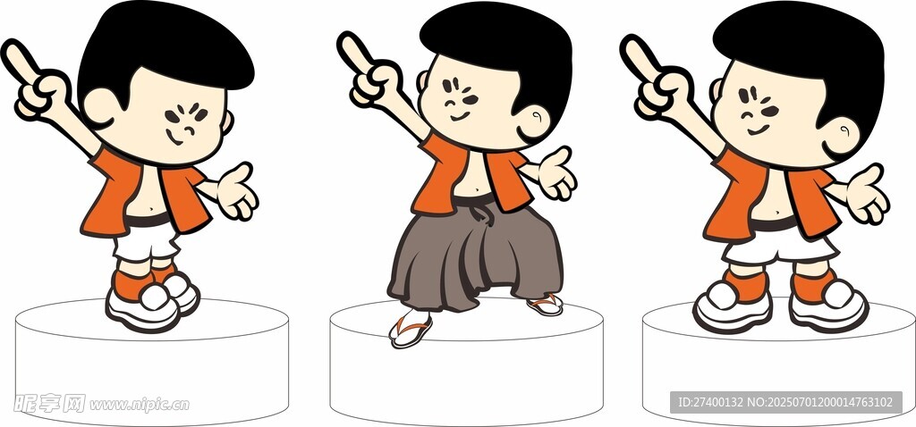 卡通男孩多樣動(dòng)作展示