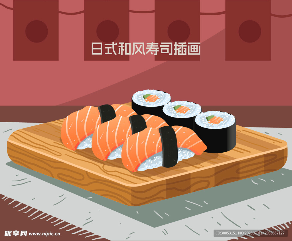 日式美味壽司拼盤展示