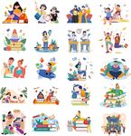 多樣學(xué)生插畫集合
