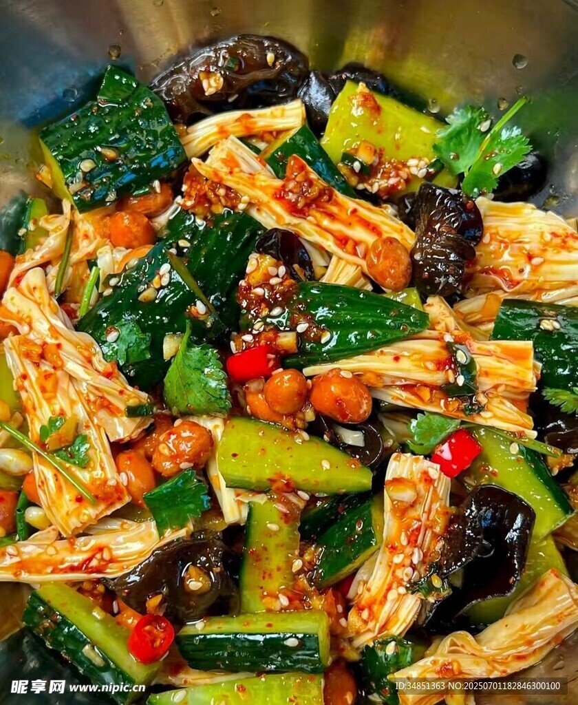 涼拌腐竹蔬菜美味佳肴