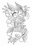 荷花錦鯉 傳統(tǒng)花卉魚紋圖案設(shè)計(jì)
