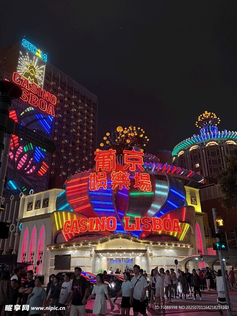 繁華都市夜景下的熱鬧街區(qū)