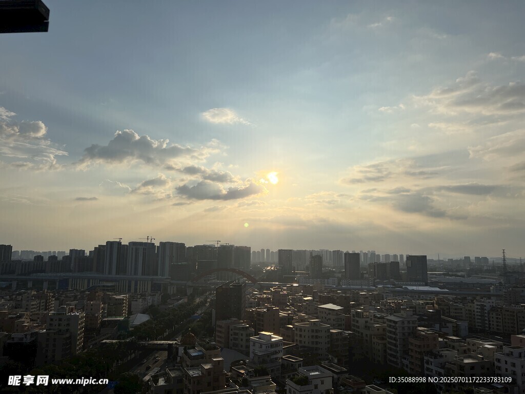 城市天際線日落美景