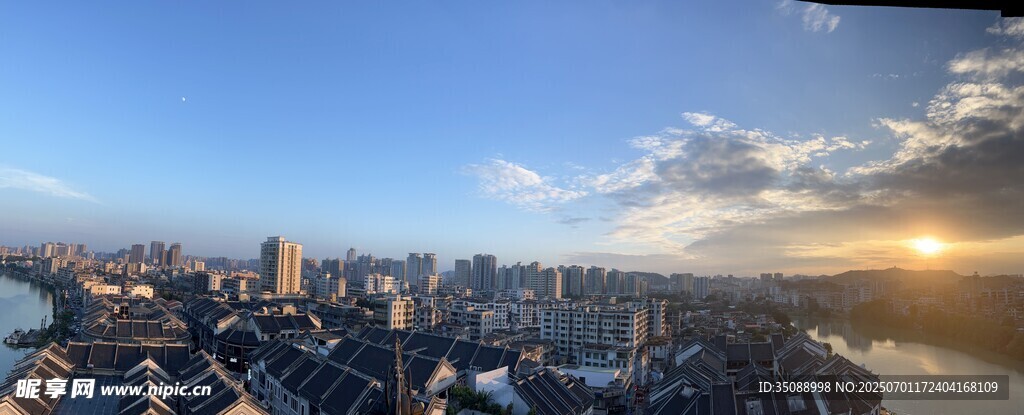 城市黃昏全景風光