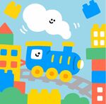 卡通手繪火車插畫