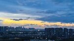 城市黃昏天際線美景