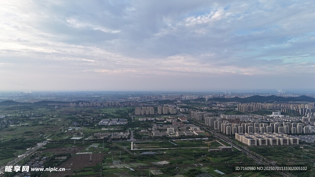 淮南市城市全景俯瞰圖