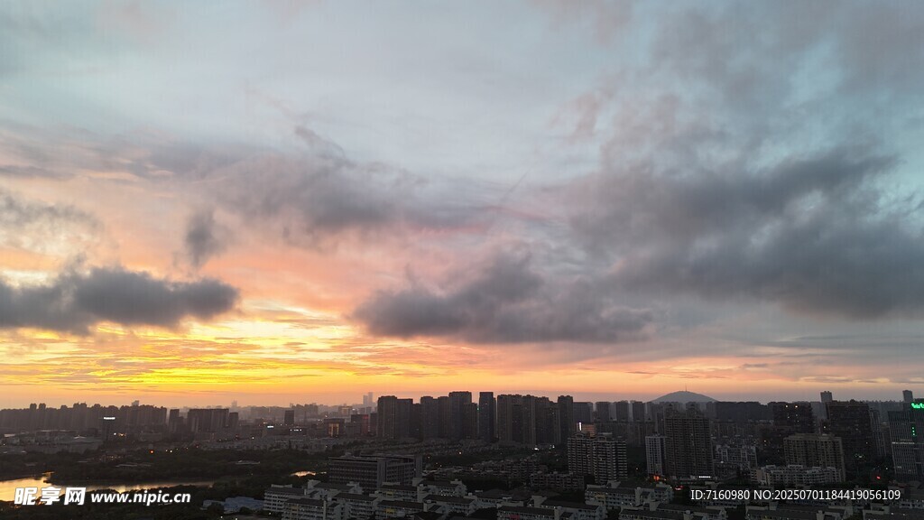 合肥城市黃昏天空壯麗景觀